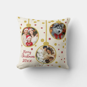 Personalized Photo - Custom Family Holiday Decor Throw Pillow