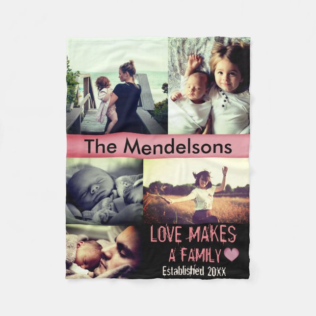 Personalized photo custom message fleece blanket (Front)