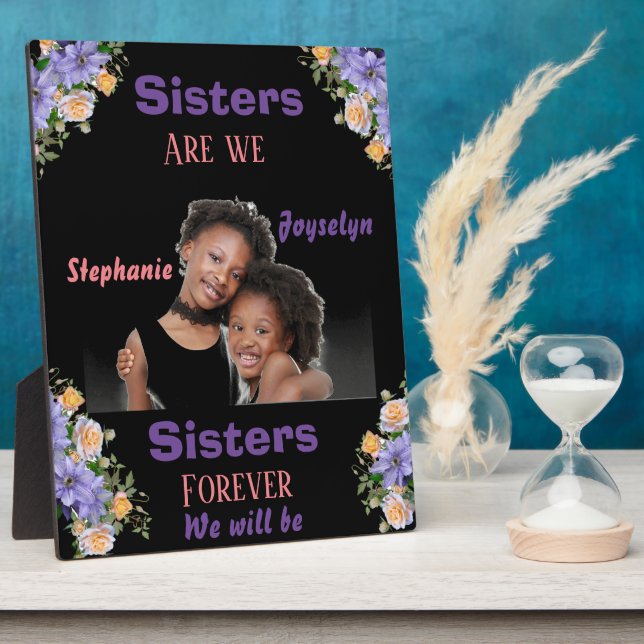 Personalized photo custom name sister's plaque (Side)