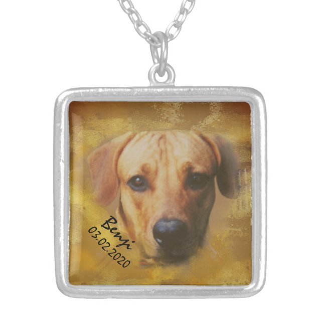 Personalized Photo Custom Pet Portrait Necklace (Front)