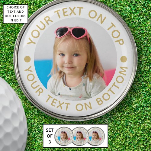 Personalized Photo Custom Text and Color Golf Ball Marker