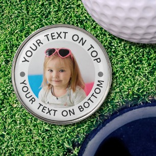 Personalized Photo Custom Text Golf Ball Marker