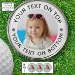 Personalized Photo Custom Text Golf Ball Marker<br><div class="desc">Easily create unique, personalized golf ball markers with your photo and custom text in your choice of colors for the golf enthusiast you know. PHOTO TIPS: Choose a photo with the subject in the middle and/or pre-crop it to a square shape BEFORE uploading and/or use the CROP tool to adjust...</div>