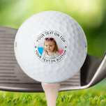 Personalized Photo Custom Text Golf Balls<br><div class="desc">Easily create a unique, personalized golf ball with your photo and custom text for the golfer enthusiast you know. ASSISTANCE: For help with design modification or personalization, color change, resizing, transferring the design to another product or if you would like coordinating items, contact the designer BEFORE ORDERING via the Zazzle...</div>