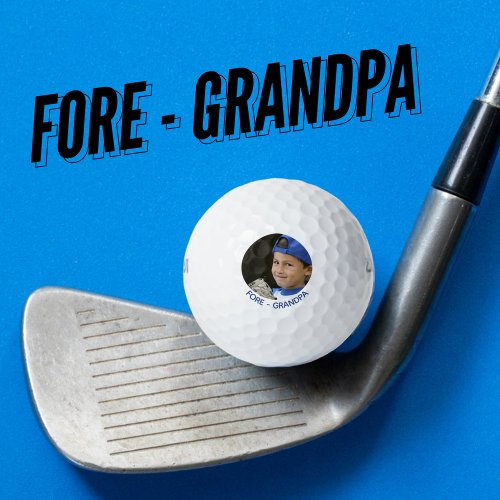 Personalized Photo Custom Text Grandpa Golf Balls