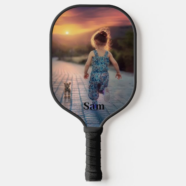  Personalized Photo Custom Text Pickleball Paddle (Front)