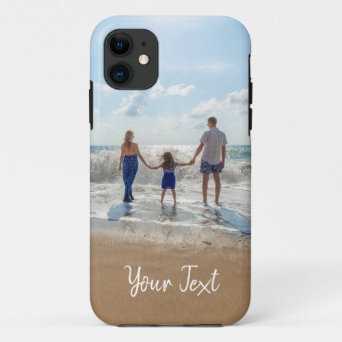 Personalized Photo  Custom Text Template iPhone 11 Case