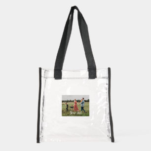 Personalized Photo & Custom Text Template Clear Tote Bag