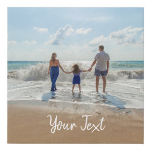 Personalized Photo & Custom Text Template  Faux Canvas Print
