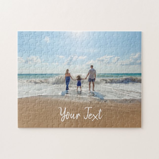 Personalized Photo & Custom Text Template Jigsaw Puzzle (Horizontal)