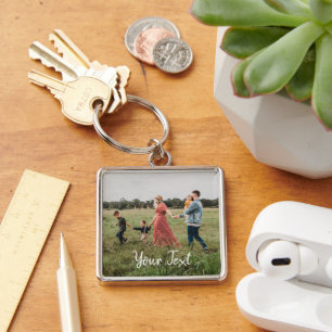 Personalized Photo & Custom Text Template Keychain