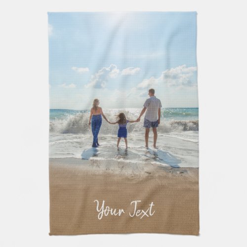 Personalized Photo  Custom Text Template Kitchen Towel