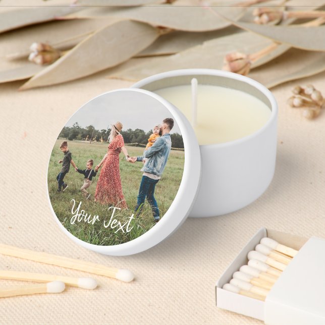 Personalized Photo & Custom Text Template Mini Candle Favors (Insitu)