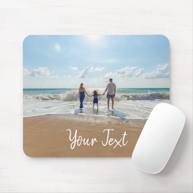 Personalized Photo & Custom Text Template  Mouse Pad (With Mouse)