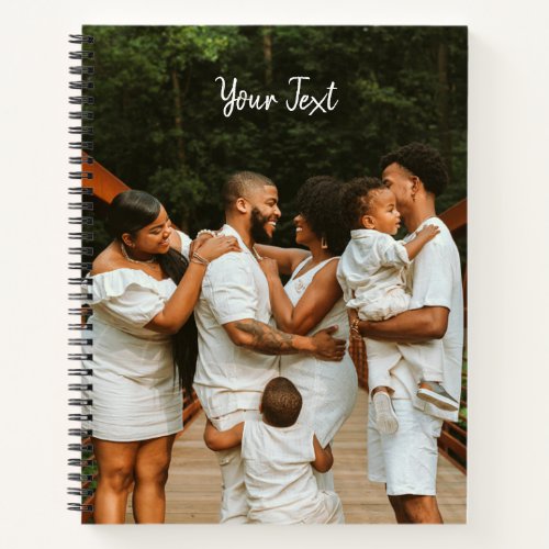 Personalized Photo  Custom Text Template Notebook