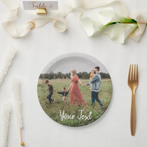 Personalized Photo  Custom Text Template Paper Plates