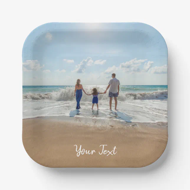 Personalized Photo & Custom Text Template Paper Plates | Zazzle