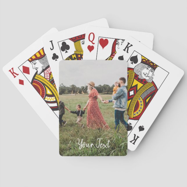 Personalized Photo & Custom Text Template Poker Cards (Back)