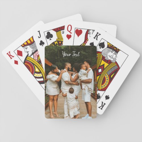 Personalized Photo  Custom Text Template  Poker Cards