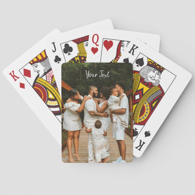 Personalized Photo & Custom Text Template  Poker Cards (Back)