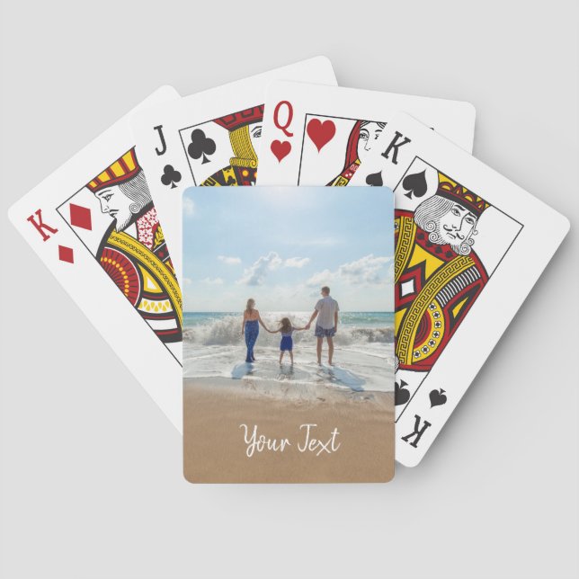 Personalized Photo & Custom Text Template  Poker Cards (Back)