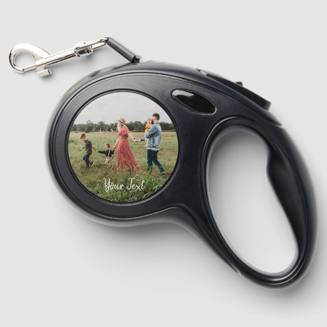 Personalized Photo & Custom Text Template Retractable Pet Leash (Front)