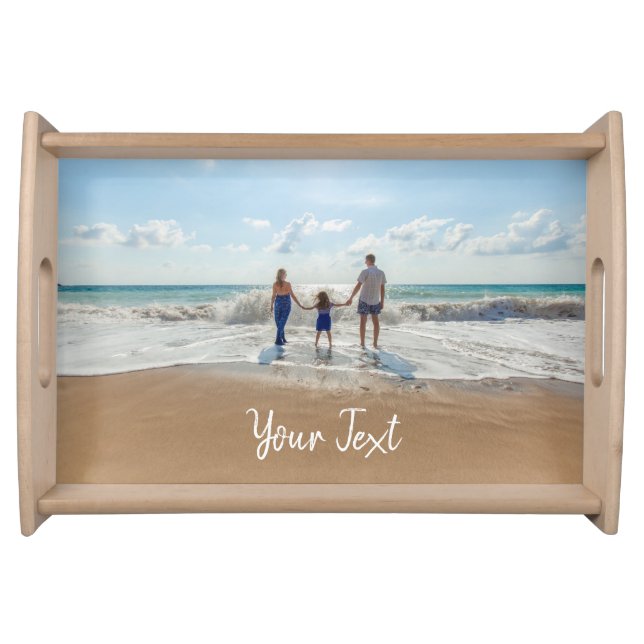 Personalized Photo & Custom Text Template Serving Tray (Front)