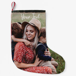 Personalized Photo & Custom Text Template Small Christmas Stocking