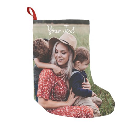 Personalized Photo  Custom Text Template Small Christmas Stocking