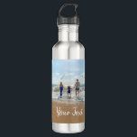 Personalized Photo & Custom Text Template   Stainless Steel Water Bottle<br><div class="desc">Create your own one of a kind design with your own personalized photo and custom text. Use your own photo and text to make it your own. Ideal photo and text template for Mother's day gifts, Father's day gifts, business products, company merchandise, corporate and office decor, home decor, memorial, pets,...</div>