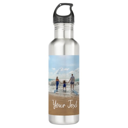Personalized Photo  Custom Text Template   Stainless Steel Water Bottle