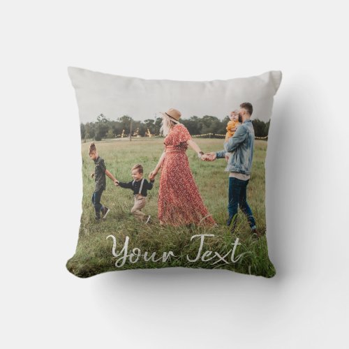 Personalized Photo  Custom Text Template Throw Pillow