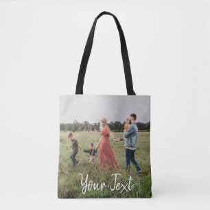 Personalized Photo & Custom Text Template Tote Bag