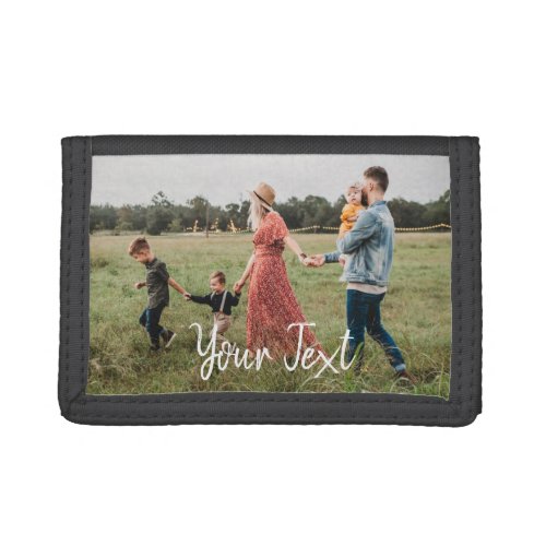 Personalized Photo  Custom Text Template  Trifold Wallet