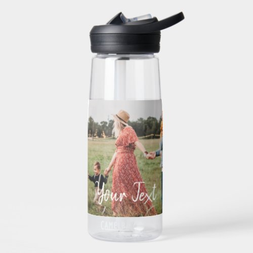 Personalized Photo  Custom Text Template  Water Bottle