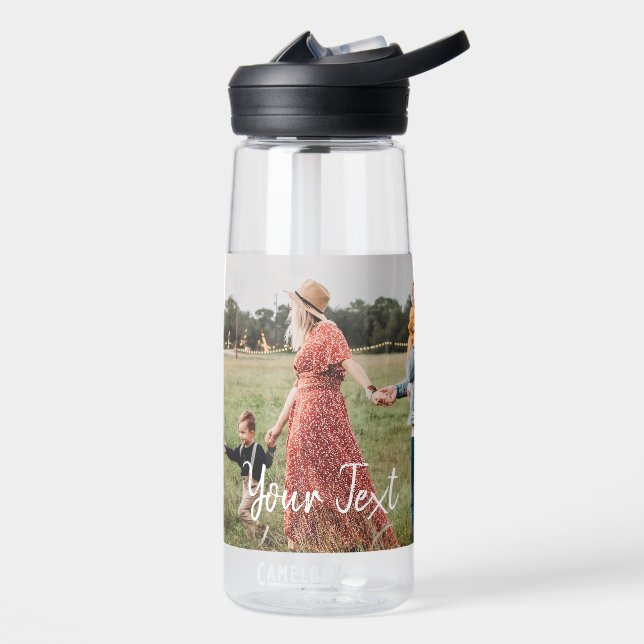 Personalized Photo & Custom Text Template  Water Bottle (Left)