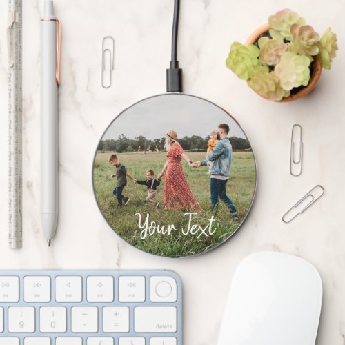 Personalized Photo  Custom Text Template Wireless Charger