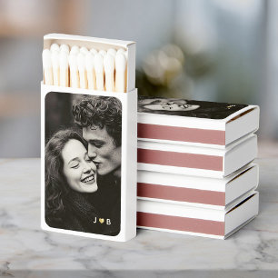 Personalized Photo Custom Wedding Favor Monogram Matchboxes