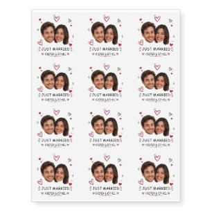 Personalized Photo Custom Wedding with Names, Text Temporary Tattoos