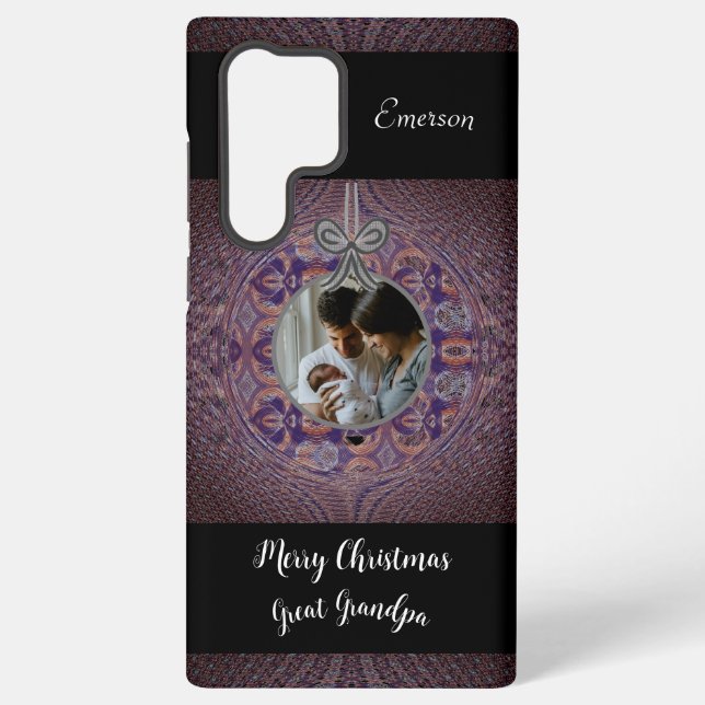 Personalized Photo Date Baby's First Christmas Samsung Galaxy Case (Back)
