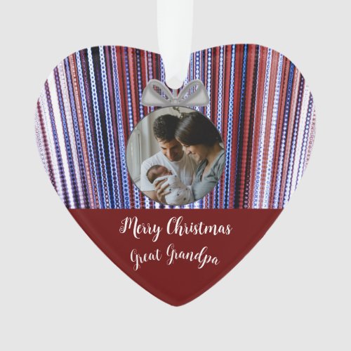 Personalized Photo Date Wave Christmas  Ornament