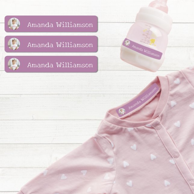 Personalized Photo Daycare Name Labels (Personalized Baby Labels with photo)