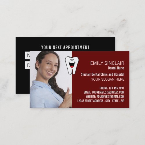 Personalized Photo Dentist Appointment Business Card