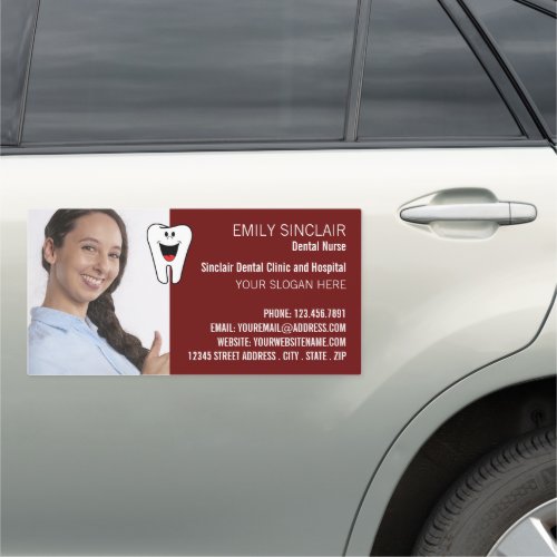 Personalized Photo Dentistry Dentist Advertising Car Magnet