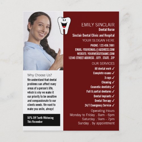 Personalized Photo Dentistry Dentist Advertising Flyer