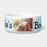 Personalized Photo Dog Bowl<br><div class="desc">Great custom pet gift for dog or cat owners. Add your dog's picture to this cute dog bowl with their name and paw prints.</div>
