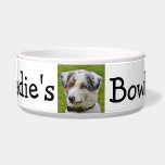 Personalized Photo Dog Bowl<br><div class="desc">Great custom pet gift for dog or cat owners. Add your dog's picture to this cute dog bowl with their name and paw prints.</div>