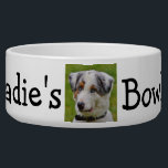 Personalized Photo Dog Bowl<br><div class="desc">Great custom pet gift for dog or cat owners. Add your dog's picture to this cute dog bowl with their name and paw prints.</div>