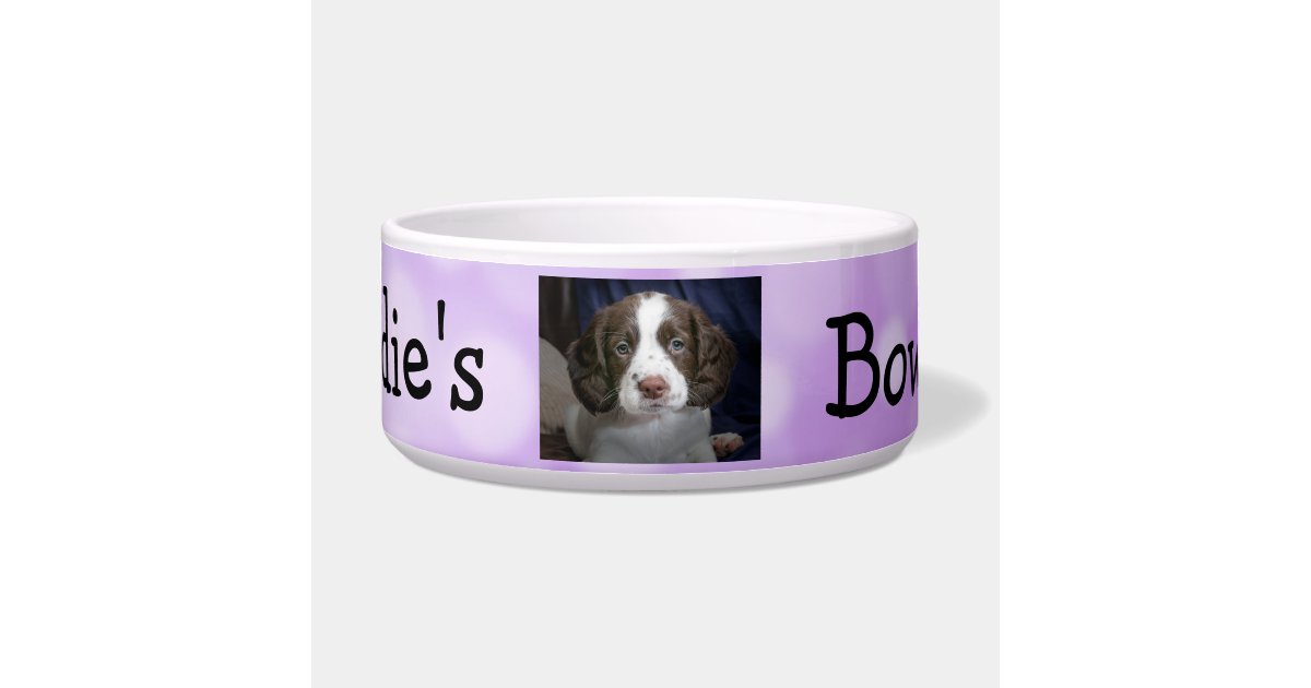 Personalized Photo Dog Bowl Purple Zazzle