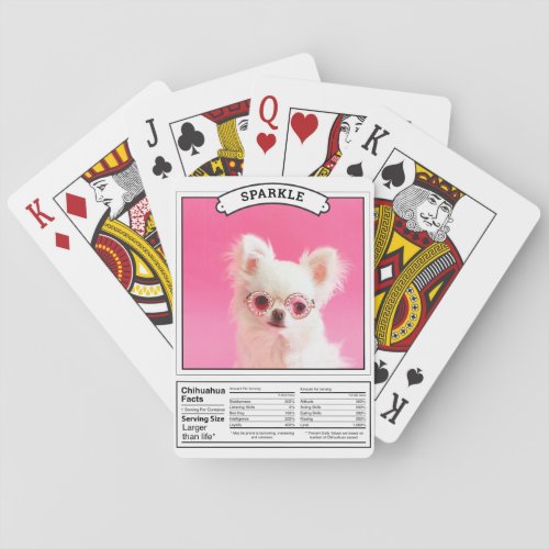 Personalized Photo Dog Breed Facts Chihuahua Playing Cards